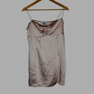 Princess Poly pink satin baby doll mini dress Slip Dress Xlarge 16